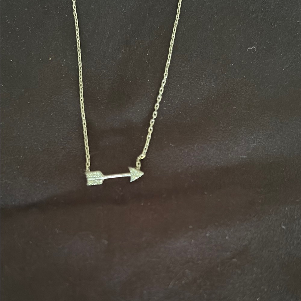 Elegant Silver Arrow Asymmetrical Necklace 16”
